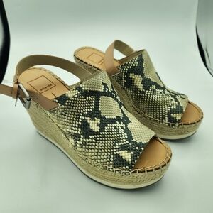 Dolce Vita Snakeskin Wedges Platform Sandals Size 9 Espadrille